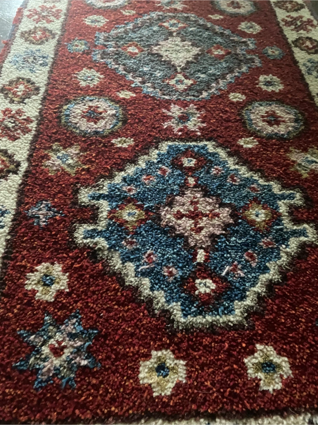 Oriental Red All Wool Hand Knotted Runner Rug - photo 3