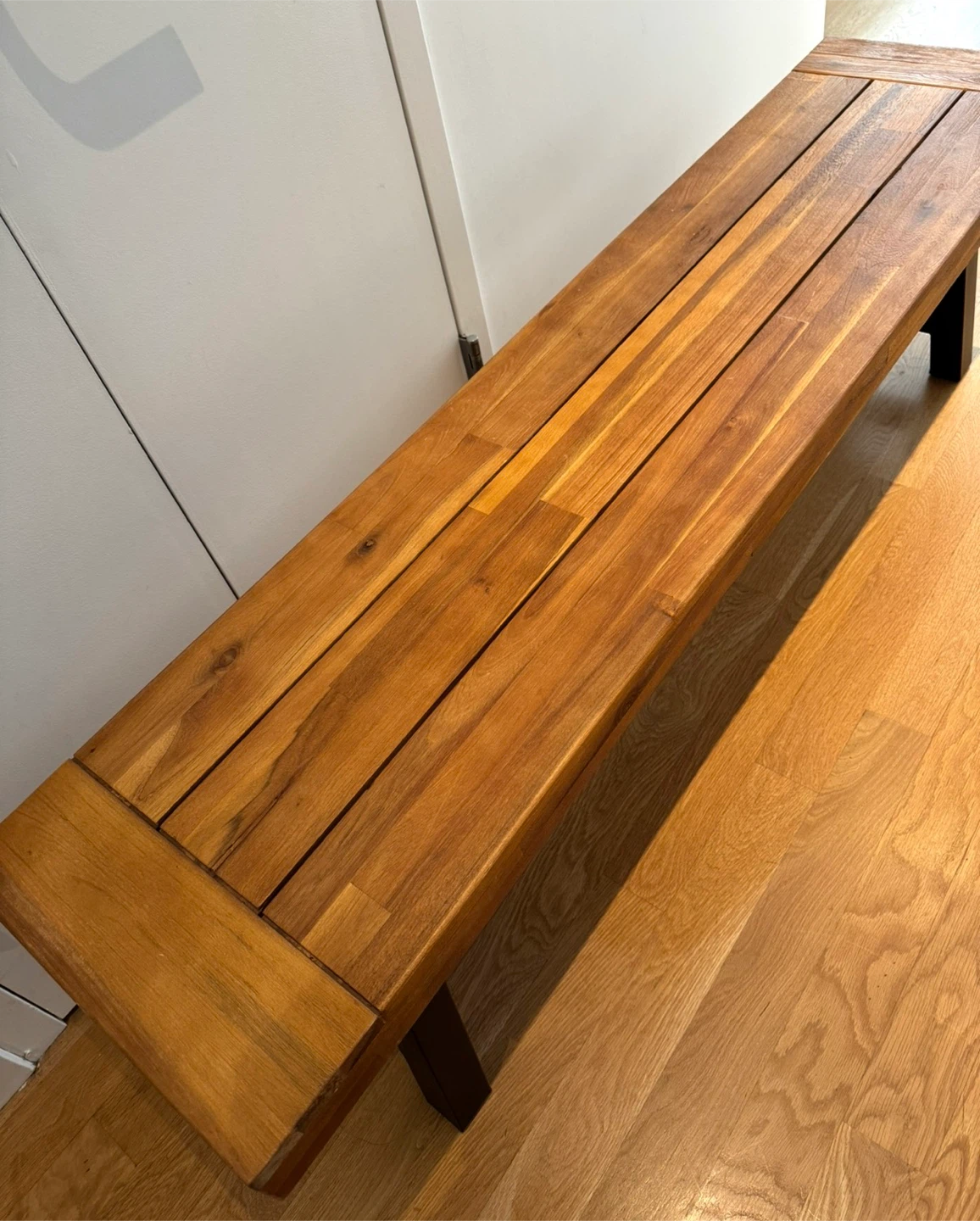 Wooden Bench with Black Metal Legs - photo 4