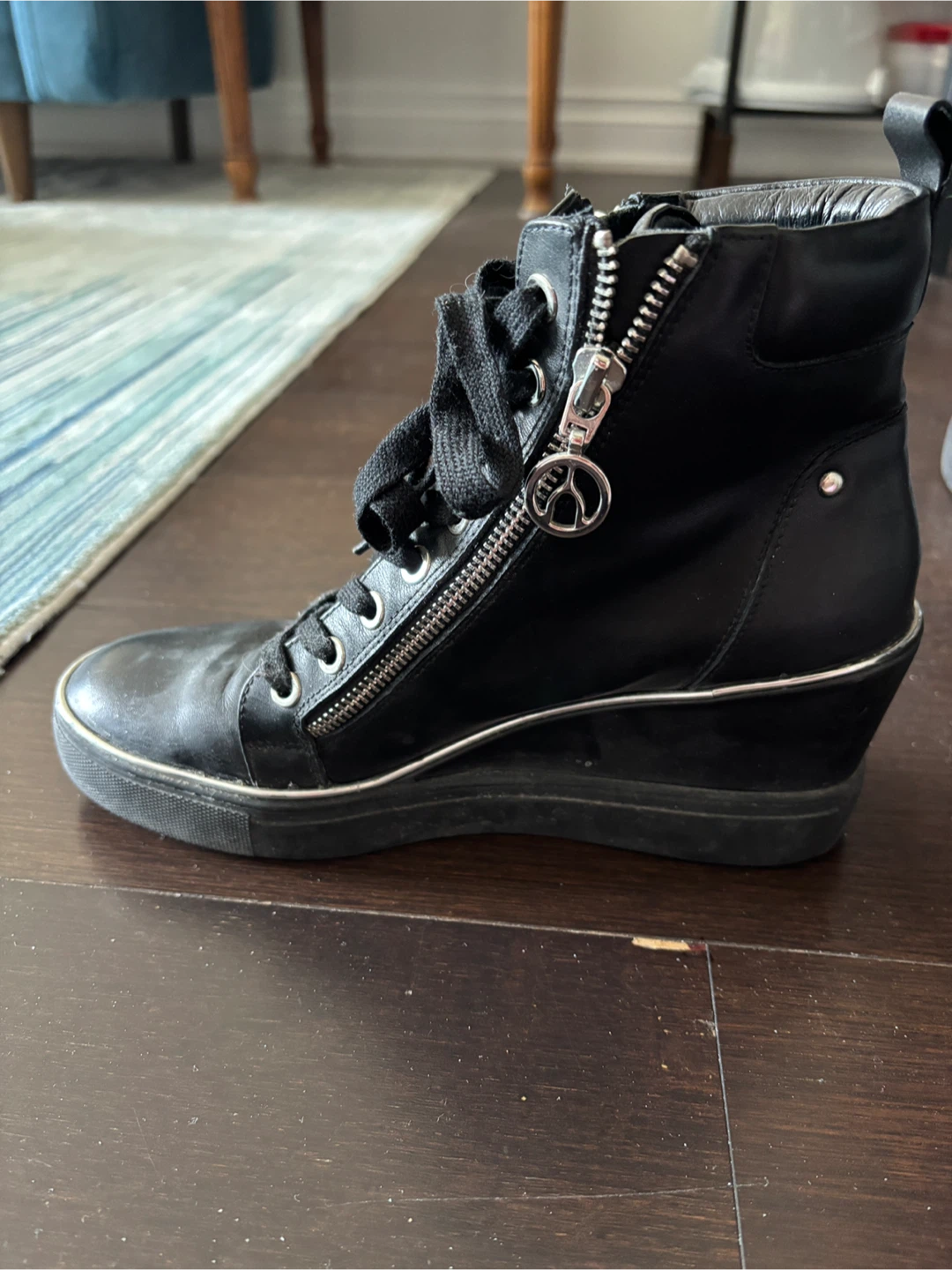 Black Wedge Fashion Sneakers - Wishbone Brand - photo 5