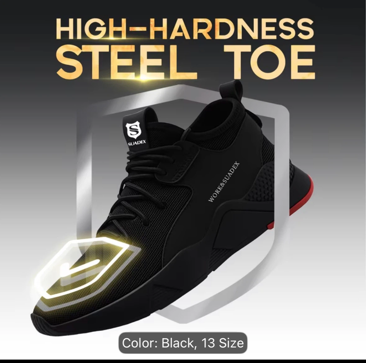 SUADEX Black Steel Toe Safety Shoes - photo 4