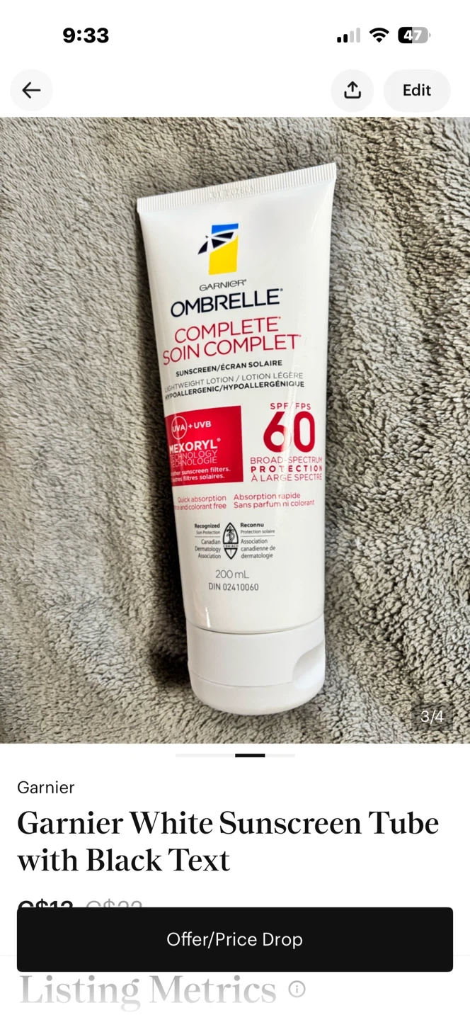 Garnier Ombrelle Complete Dry Touch SPF 60 Sunscreen 200ml - photo 3