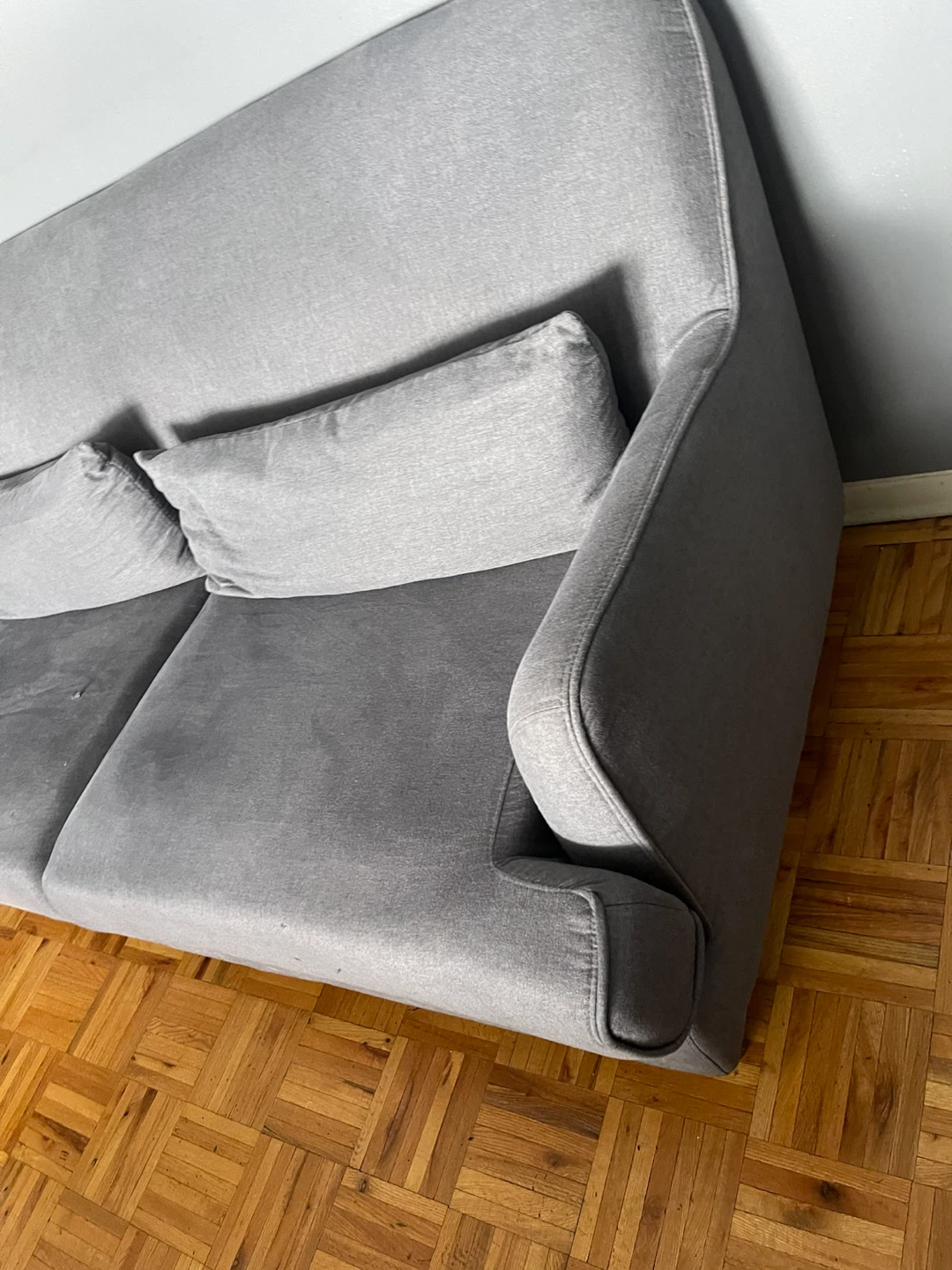 Grey Loveseat Sofa with Cushions - photo 3