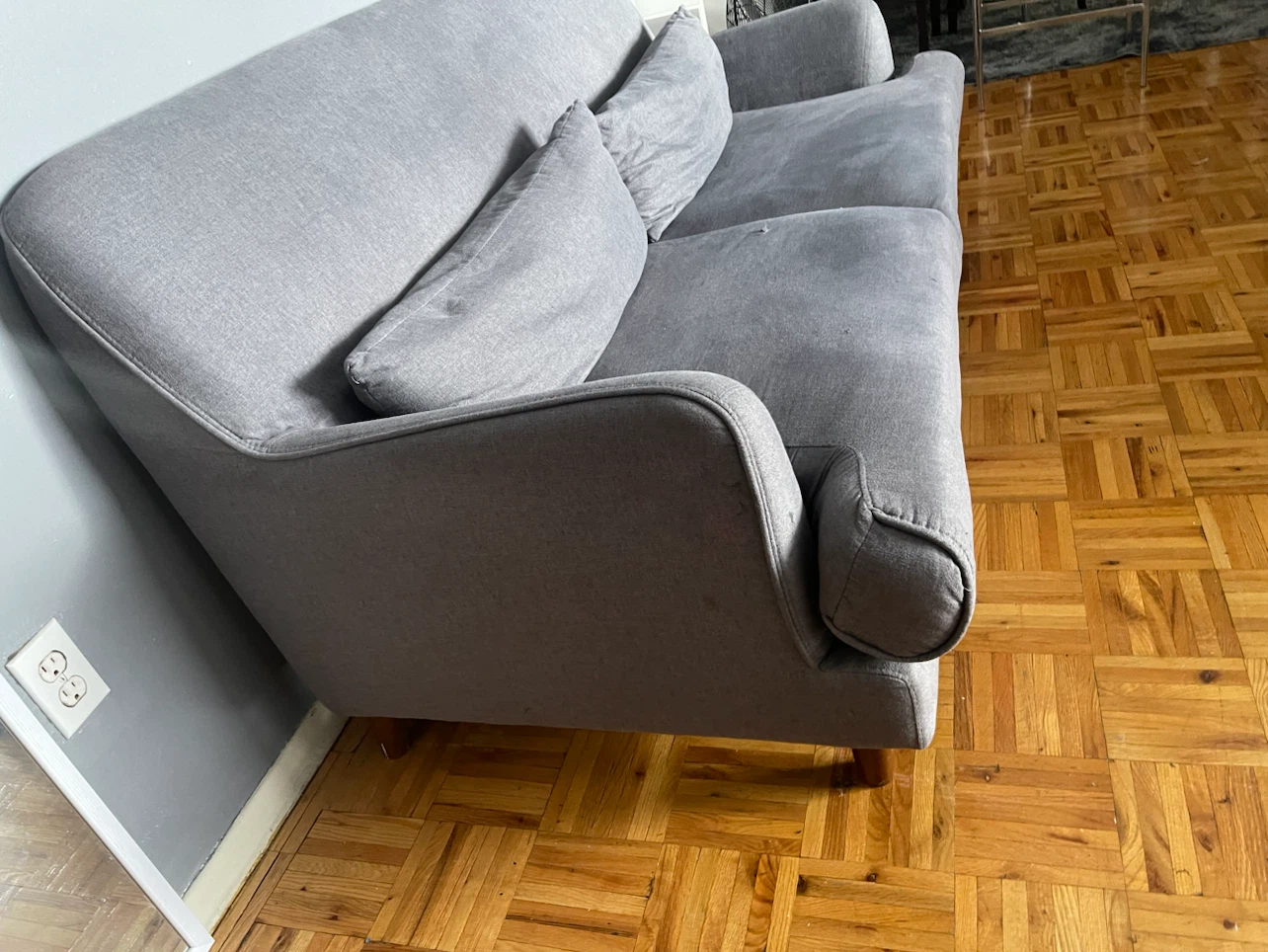 Grey Loveseat Sofa with Cushions - photo 4