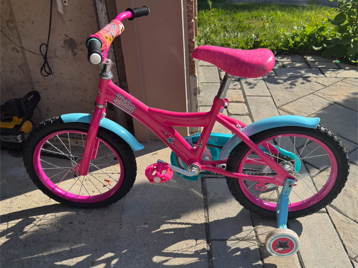 Pink and Blue Kids' Bike with Training Wheels