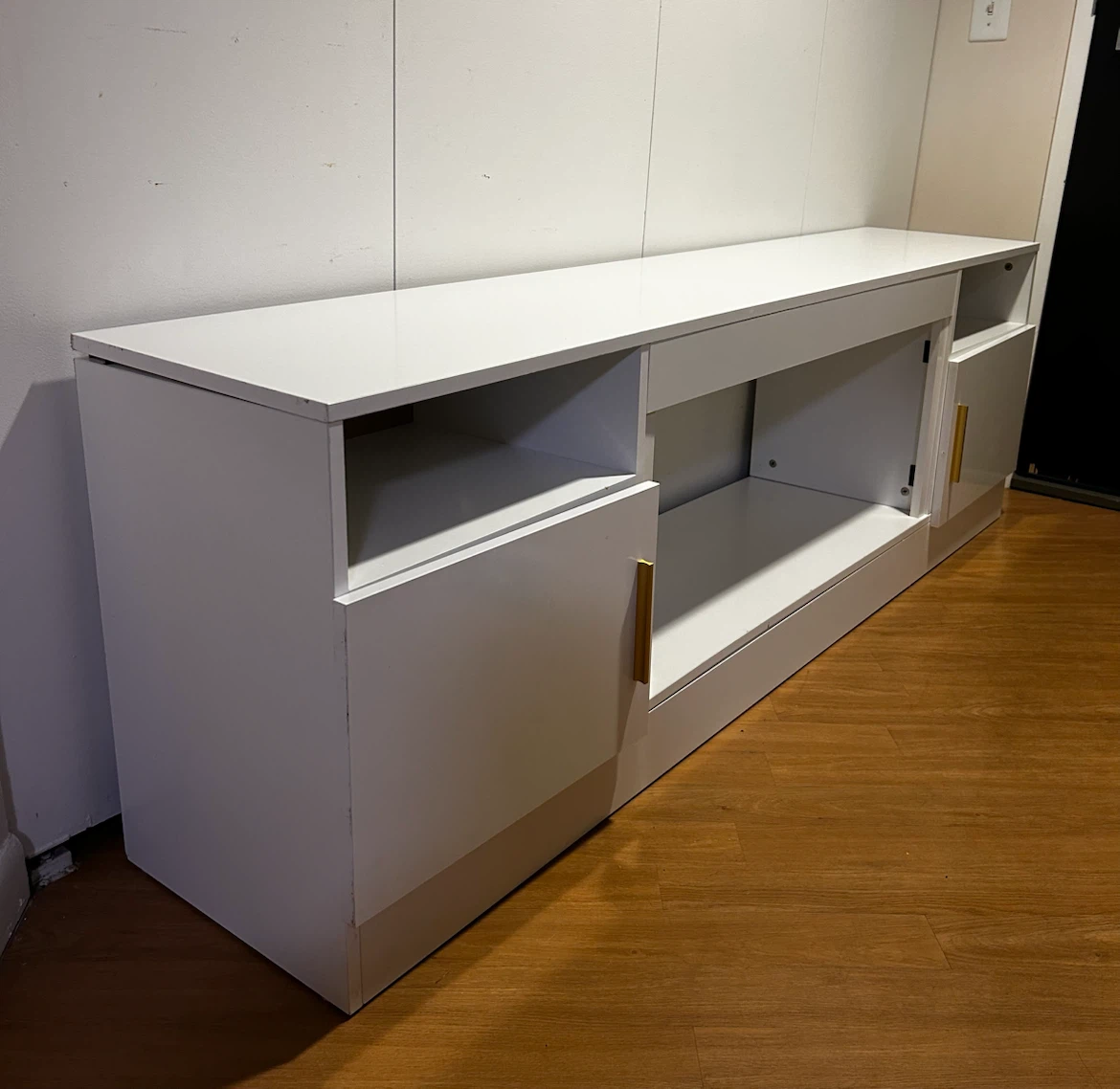 White TV stand with Storage