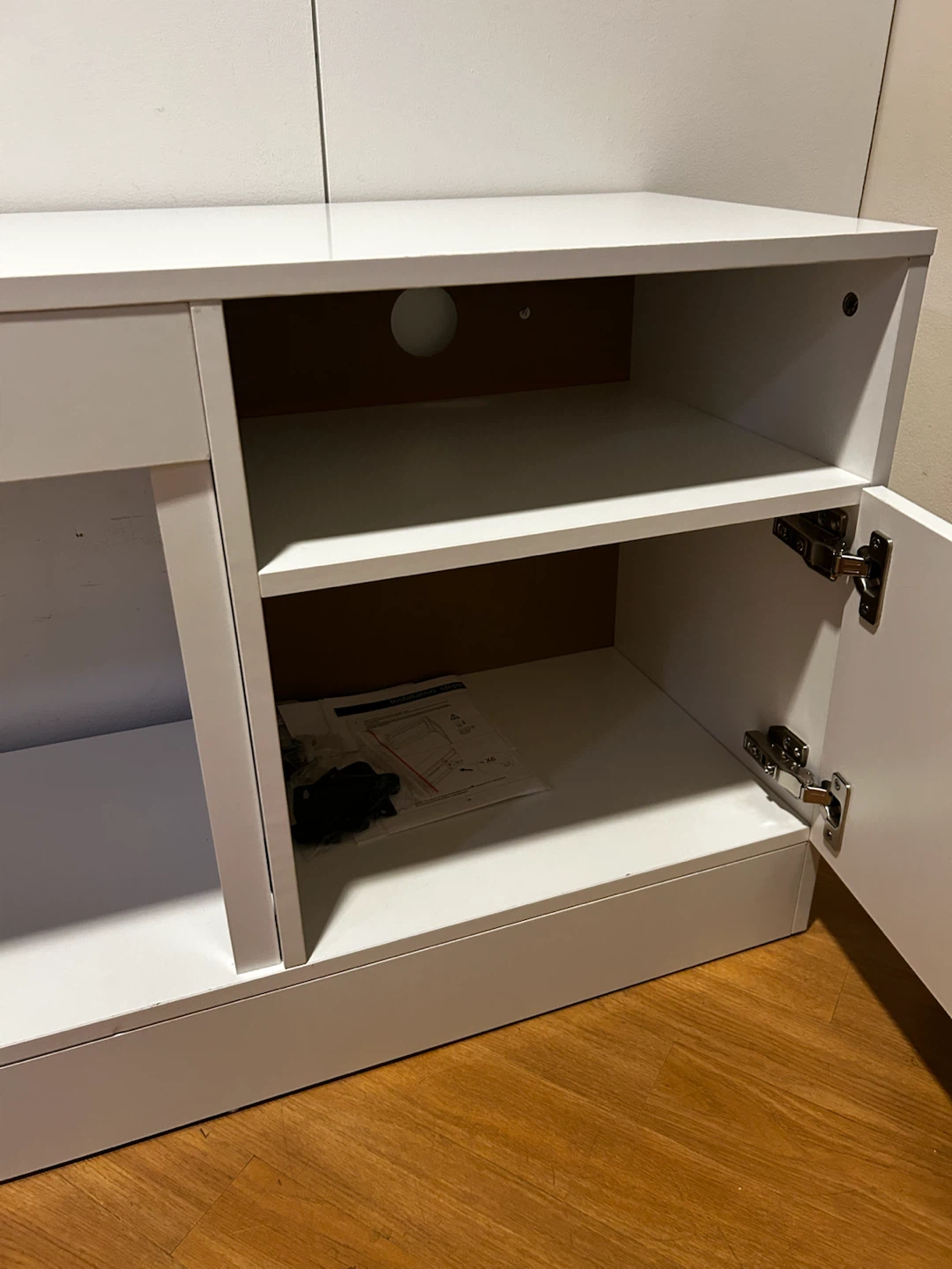 White TV stand with Storage - photo 2
