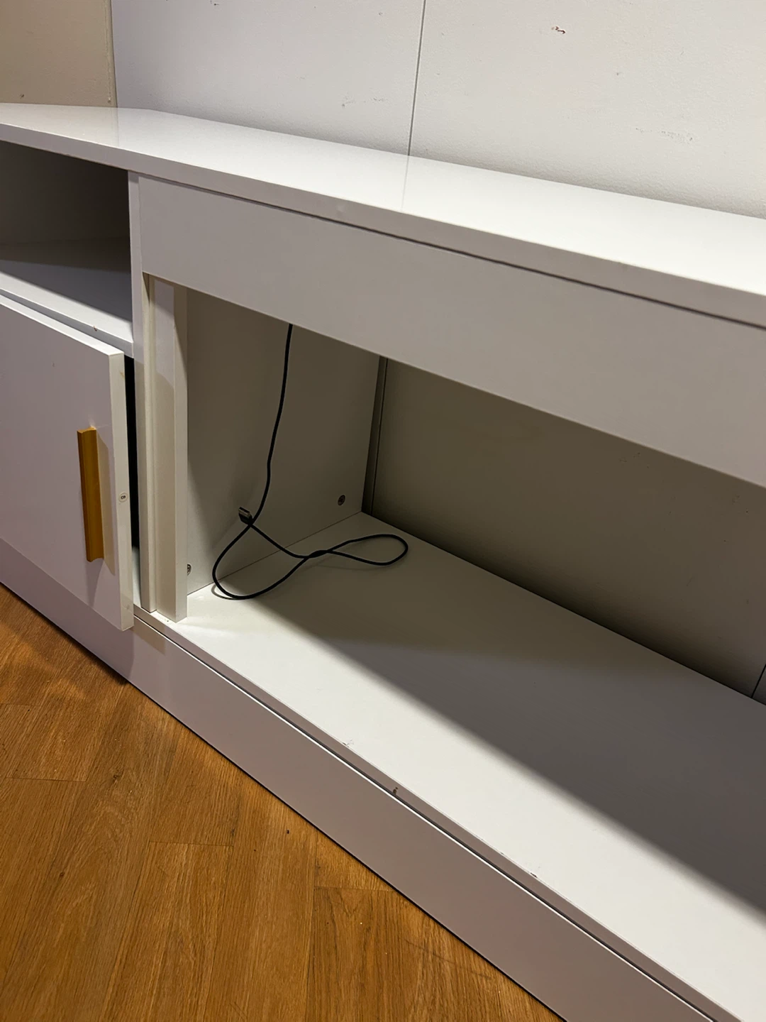 White TV stand with Storage - photo 4