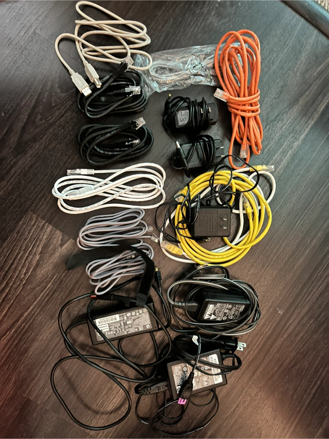 Assorted Electronics Cables and Power Adapters