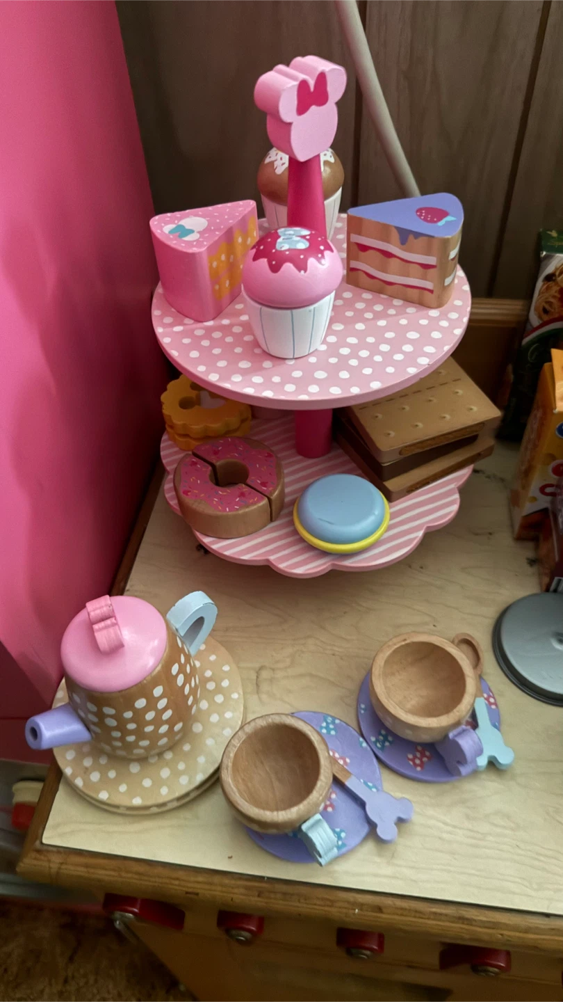 Wooden Toy Tea Set & Desserts