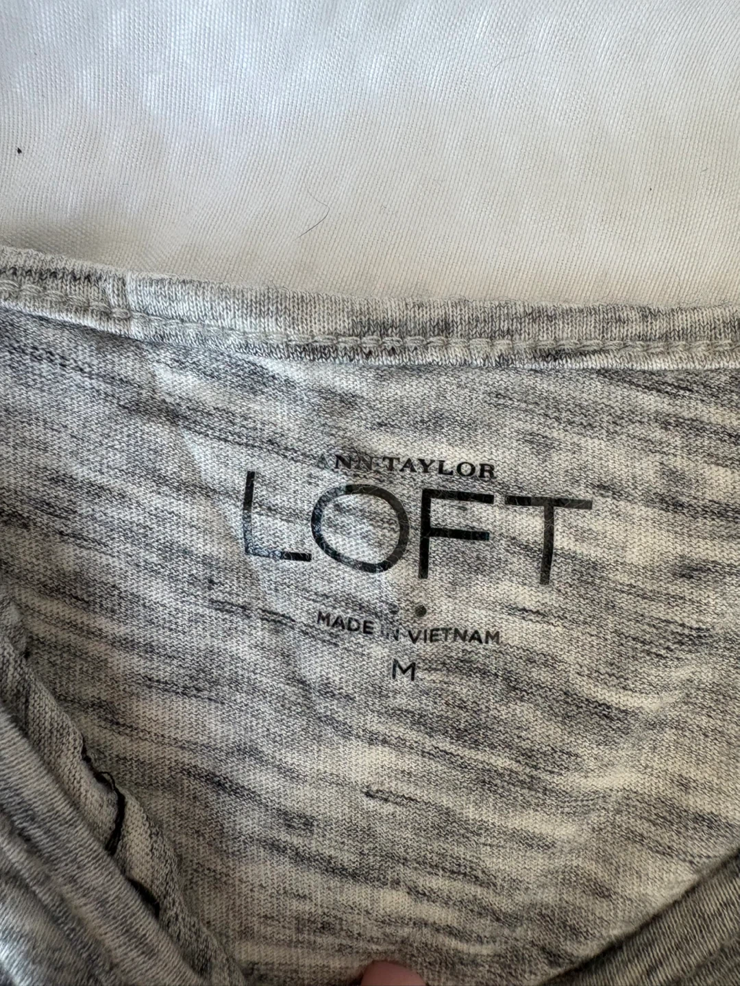 LOFT Grey Striped Camisole with Sequins - Size M - photo 4
