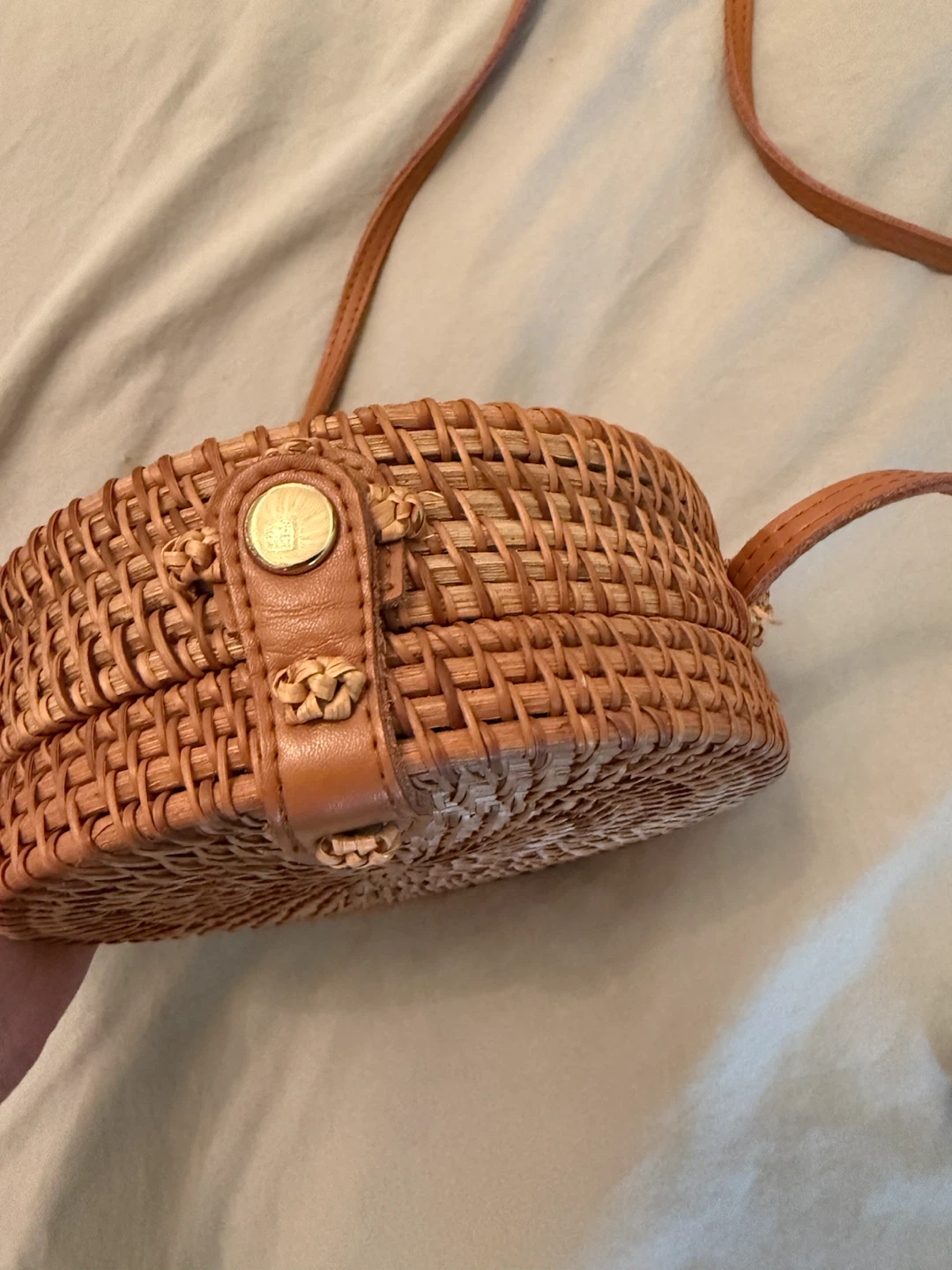 Woven Rattan Circle Bag