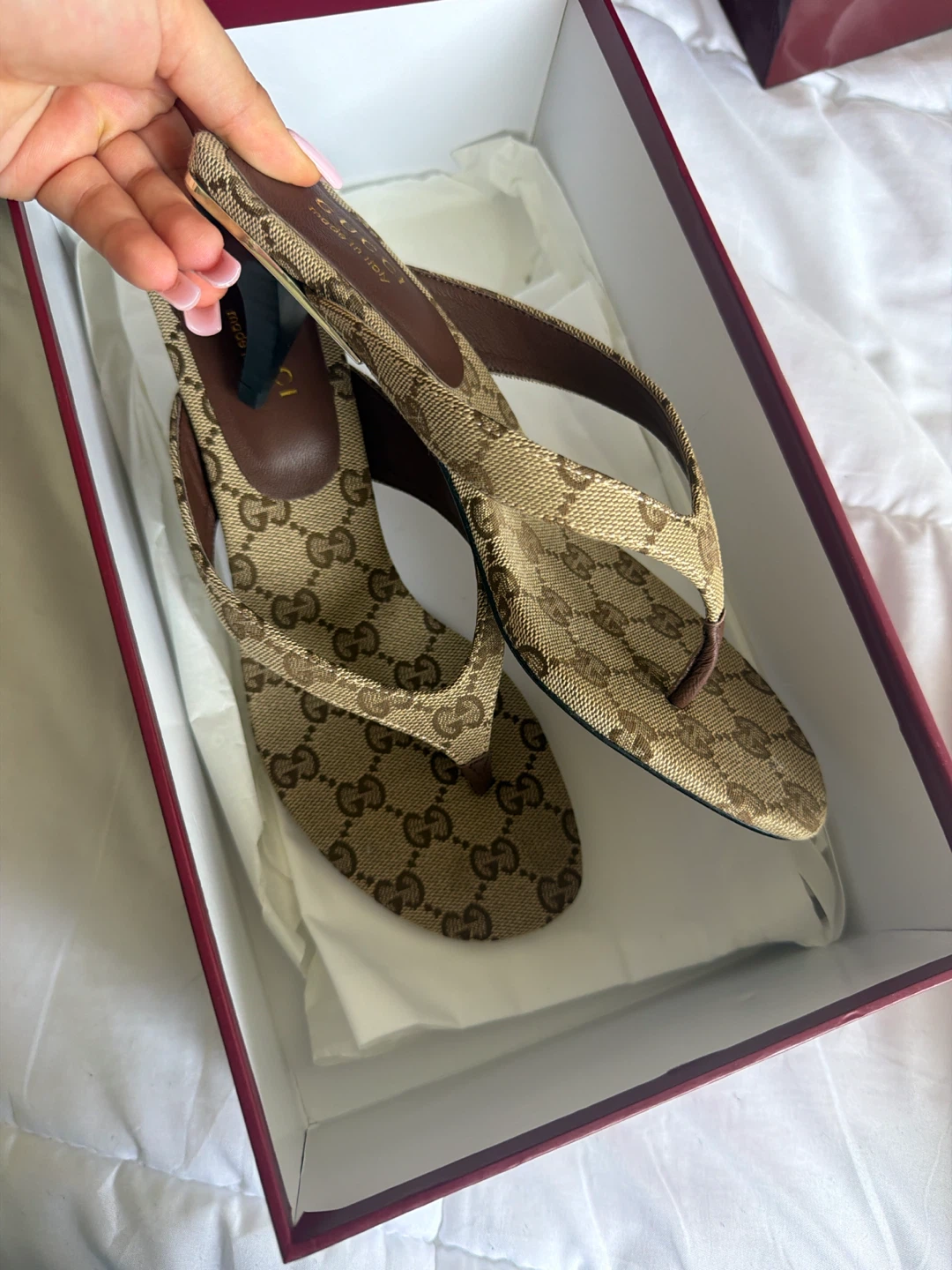Gucci GG Monogram Flip Flop Sandals - photo 2