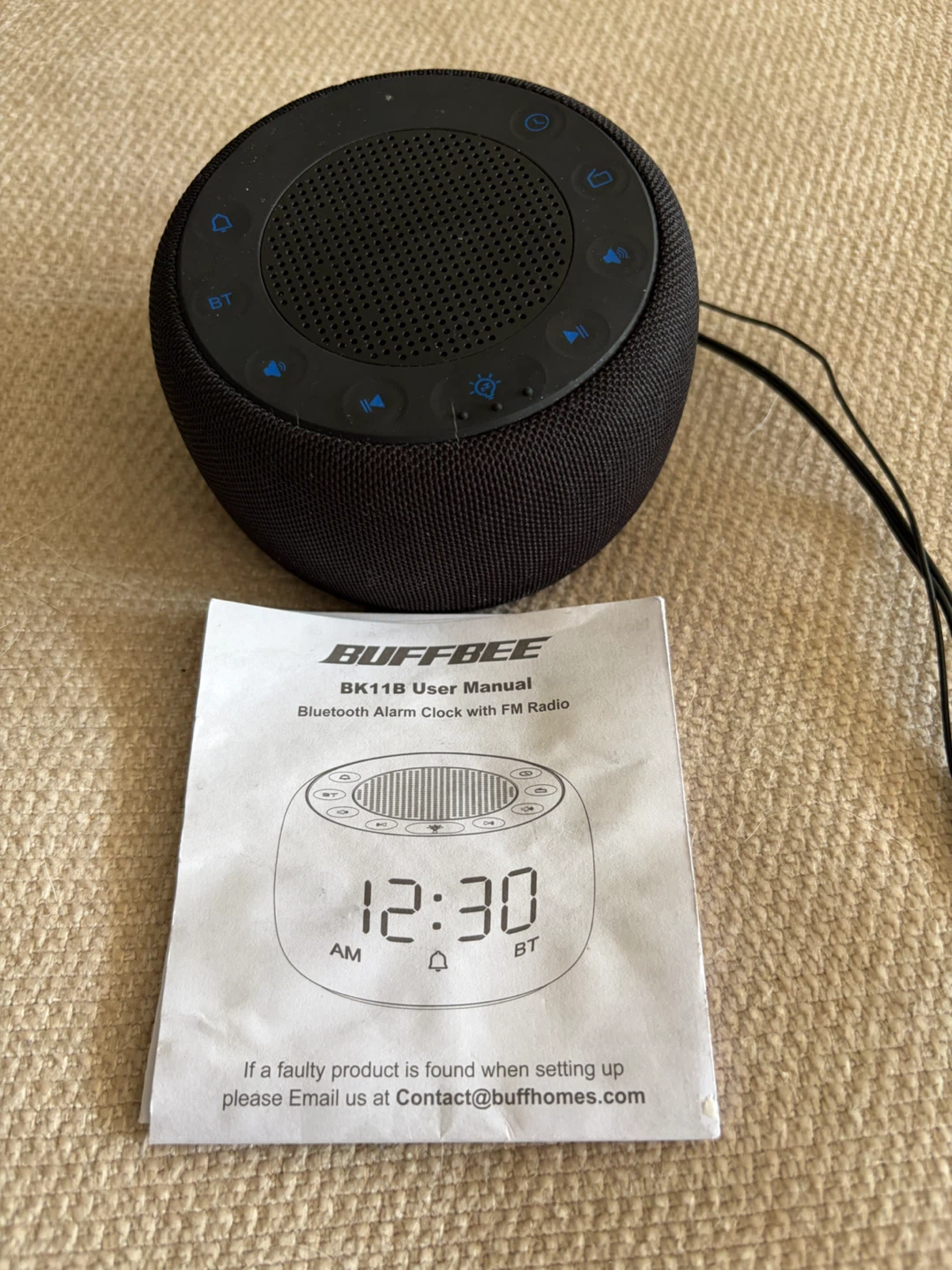 BUFFBEE Alarm Clock with Bluetooth Speaker & FM Radio