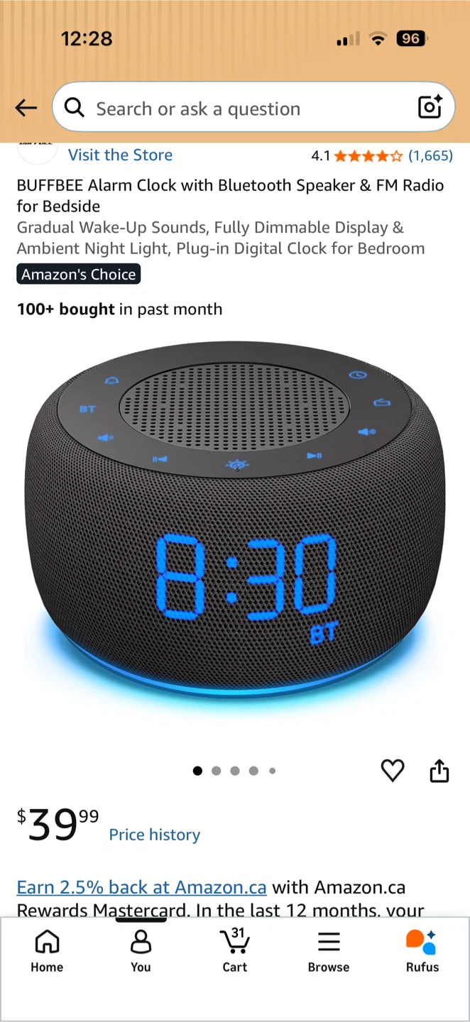 BUFFBEE Alarm Clock with Bluetooth Speaker & FM Radio - photo 2