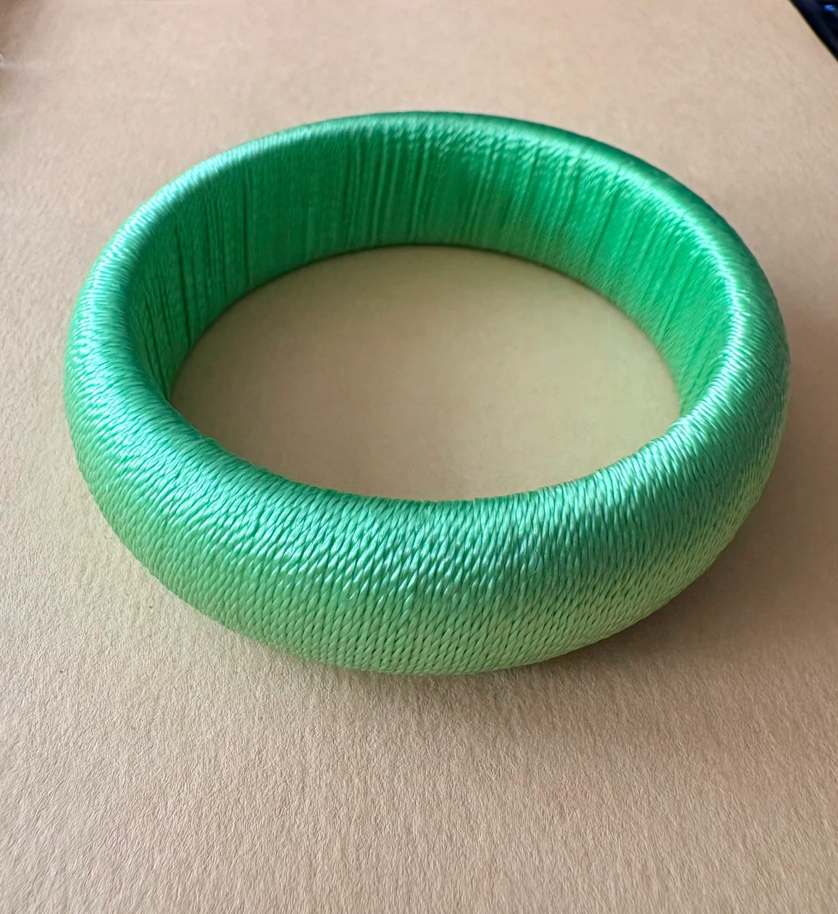 Green Woven Bangle Bracelet