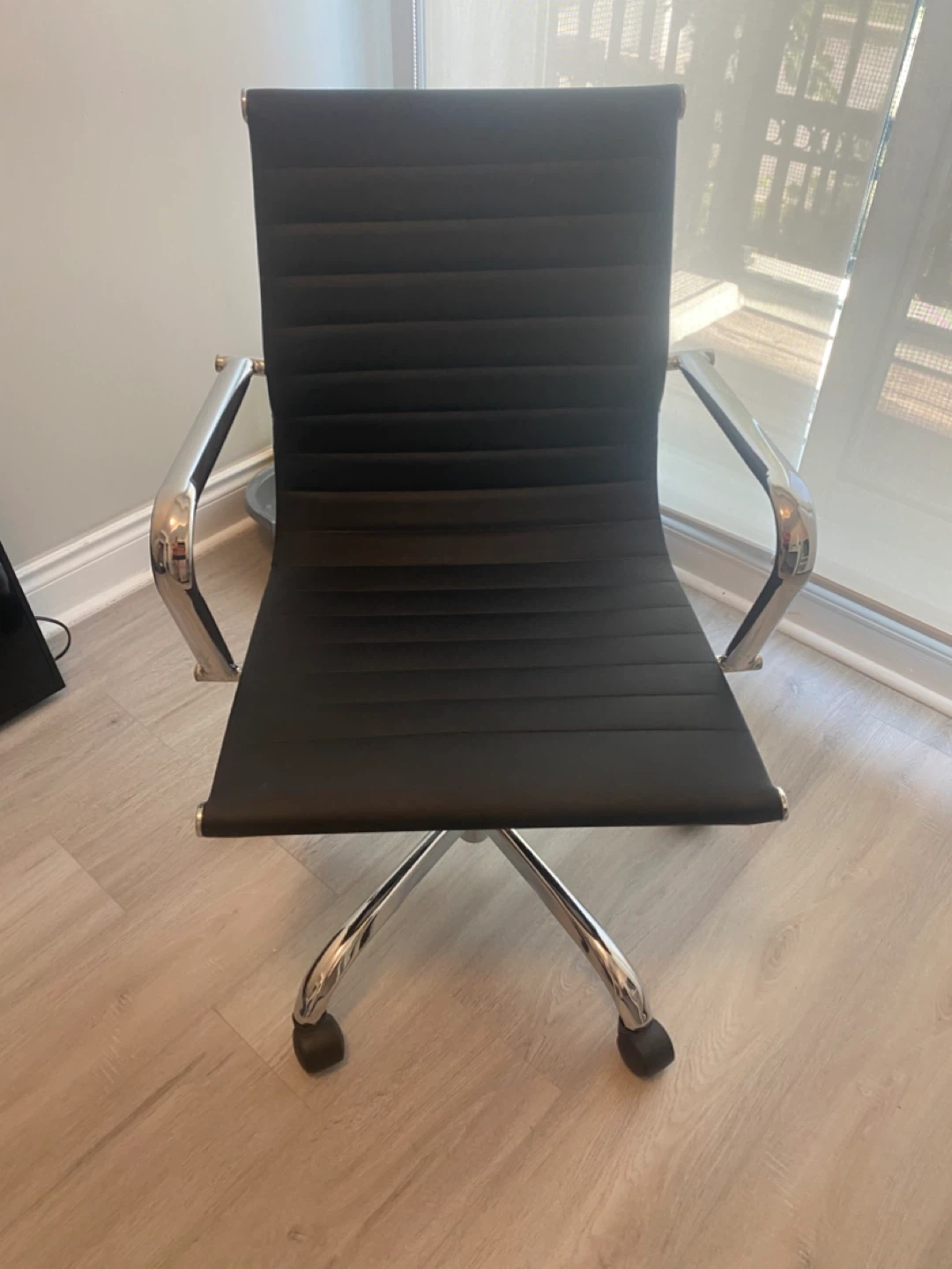 Black Office Chair with Chrome Accents