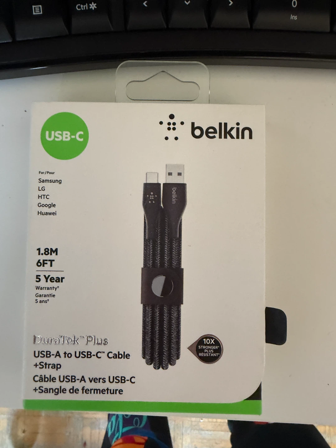 Belkin USB-A to USB-C Cable + Strap 6ft