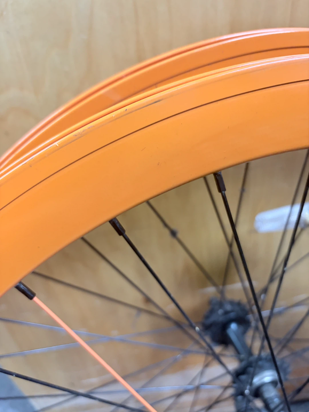 Orange Bicycle Wheels