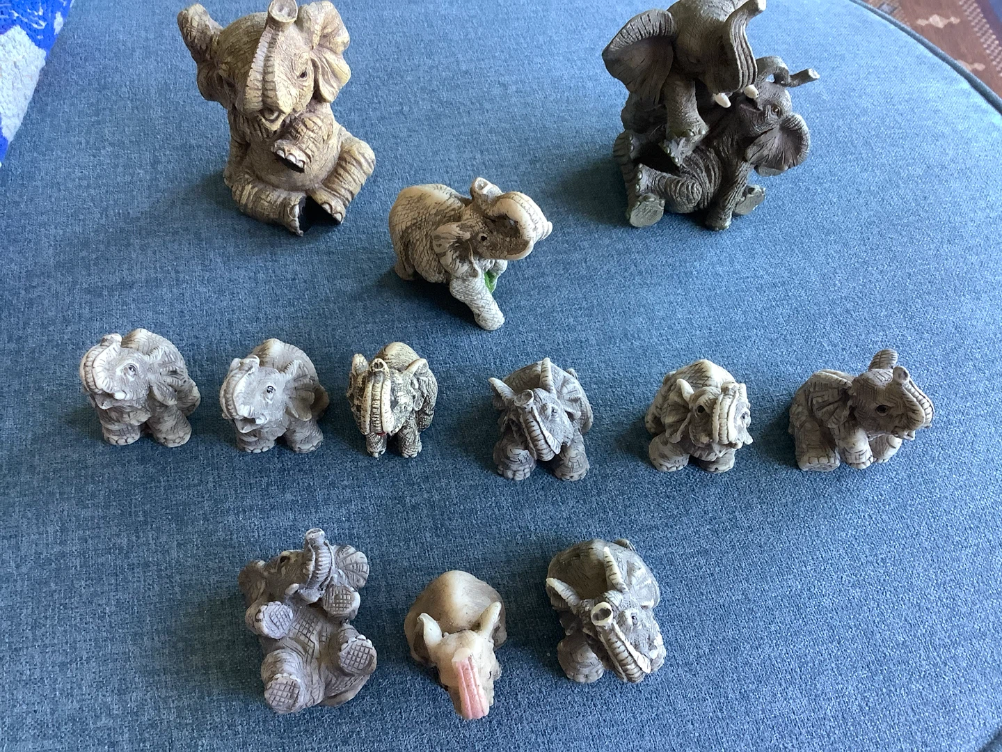 A “Parade” of Twelve Elephant Figurines 🐞