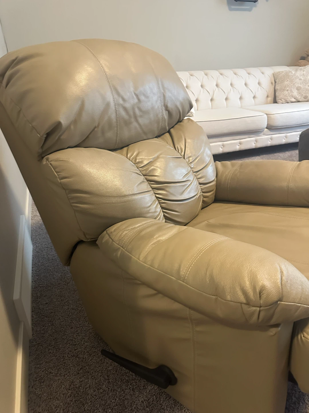 Tan Leather Recliner Chair - photo 3
