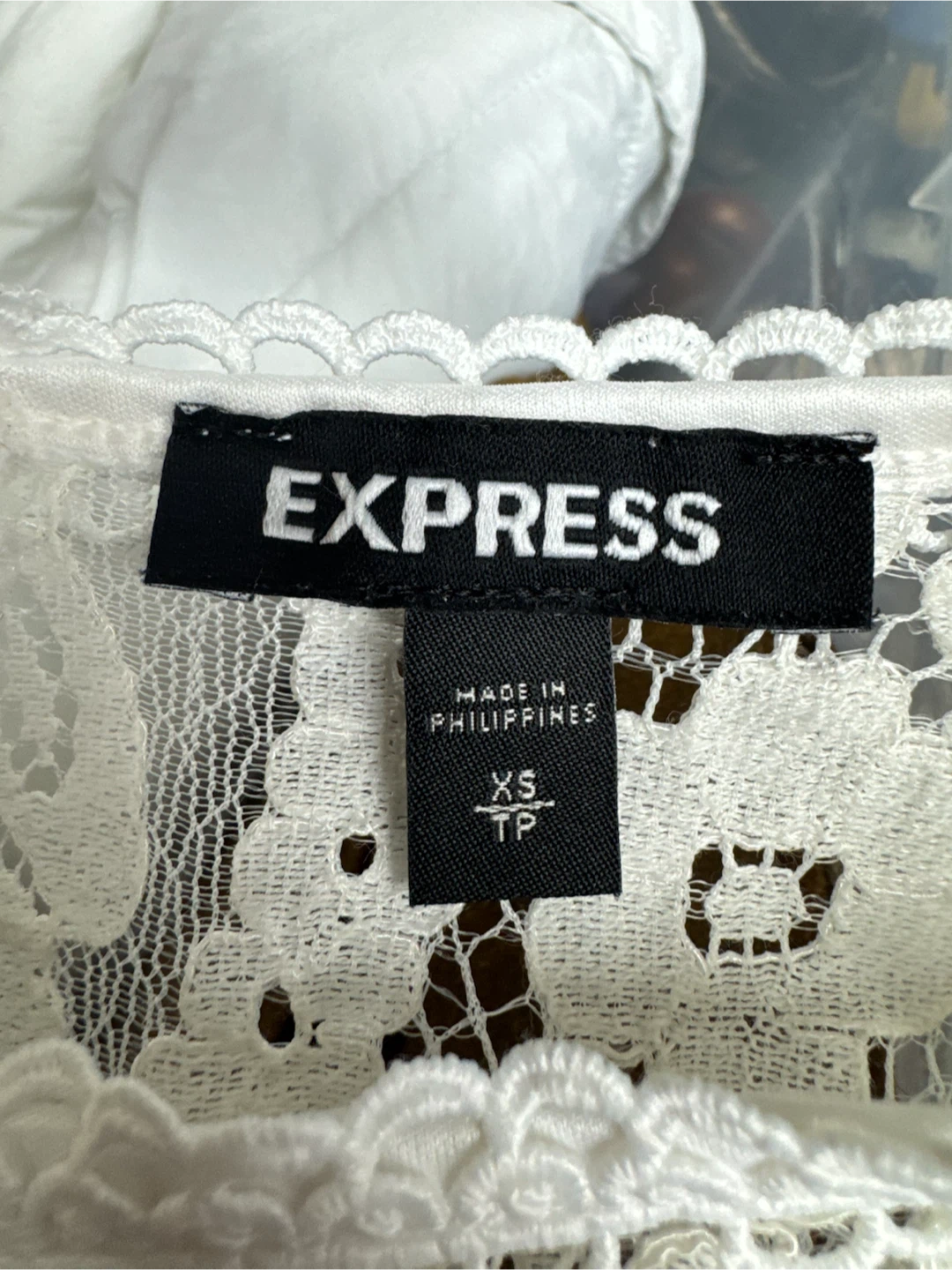 Express White Lace Top XS - photo 3