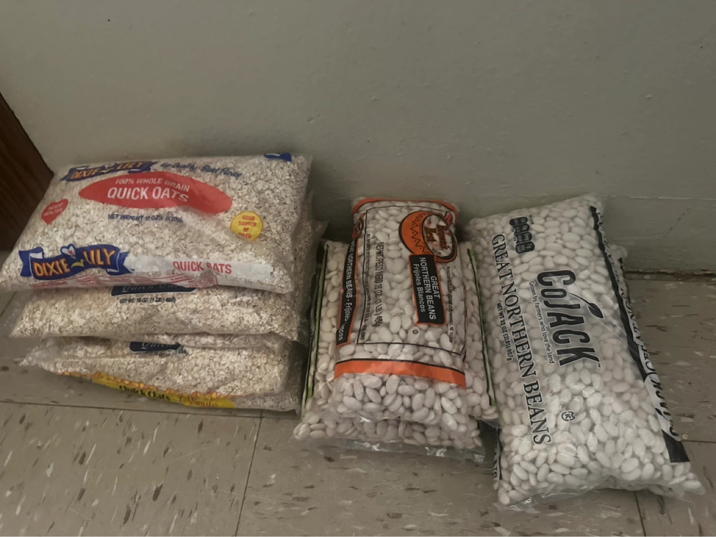 Assorted Dry Goods: Beans, Pasta, Oats, Raisins & Farina