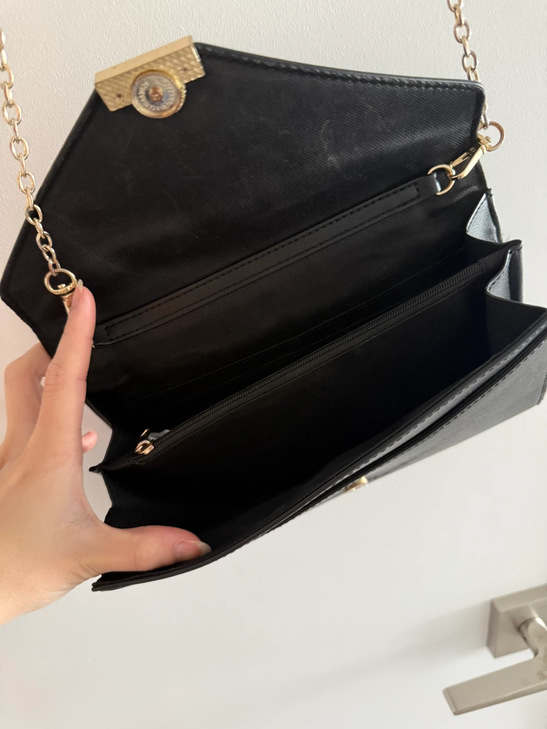 ALDO Black Clutch Purse with Chain Strap - photo 4