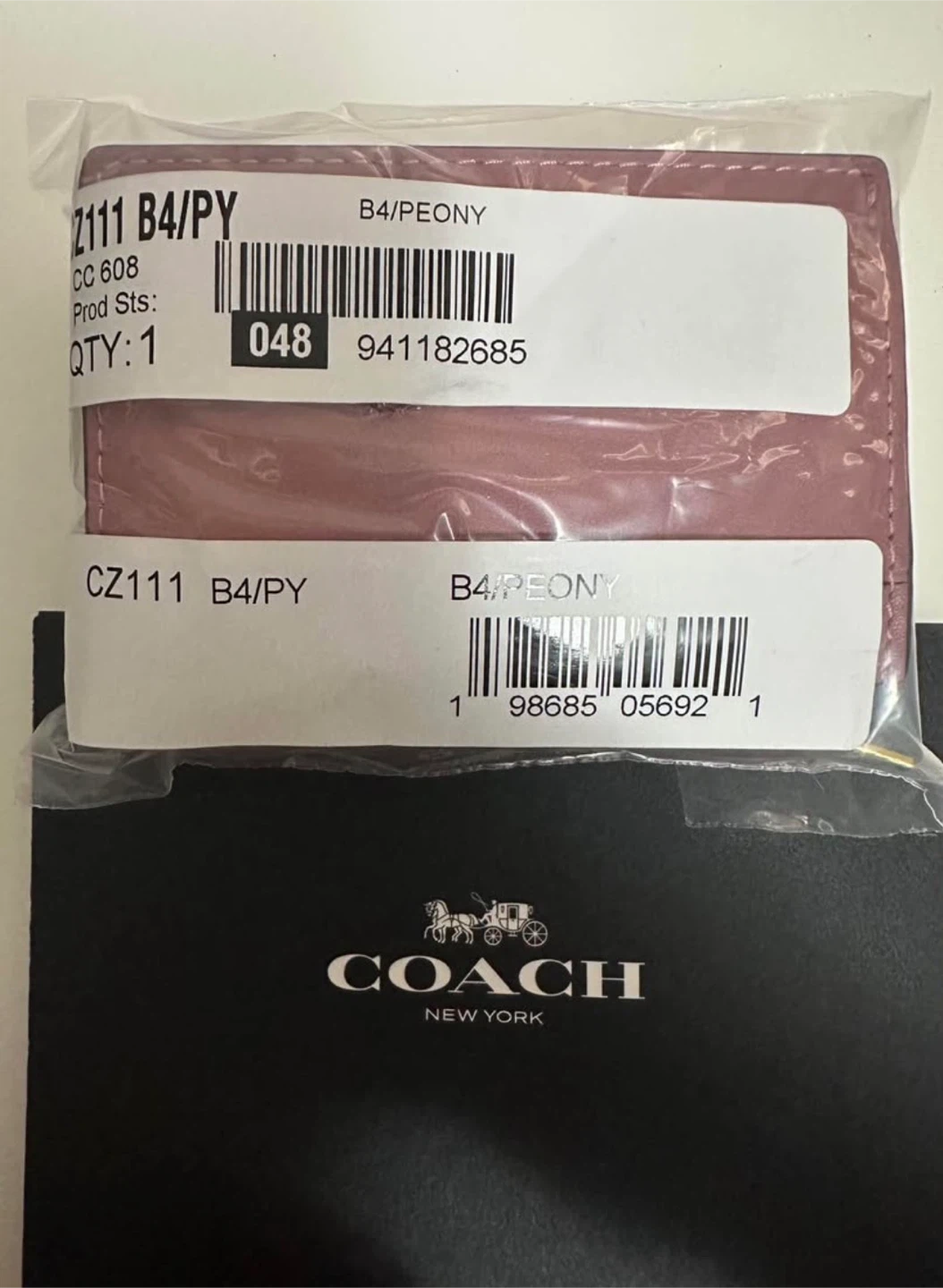 Coach Essential Card Holder Wallet PEONY - photo 2