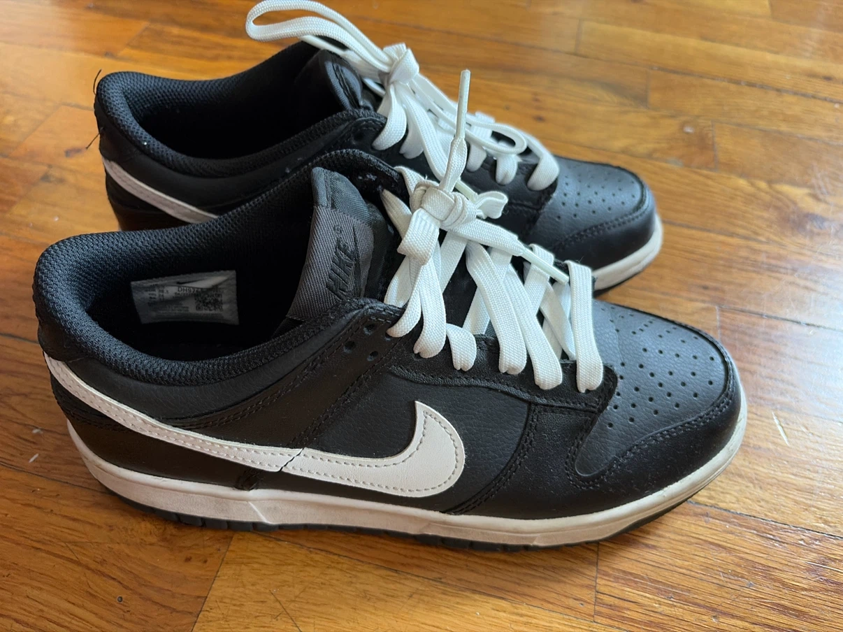 Nike Dunk Low Black White Youth Size 6Y - photo 2