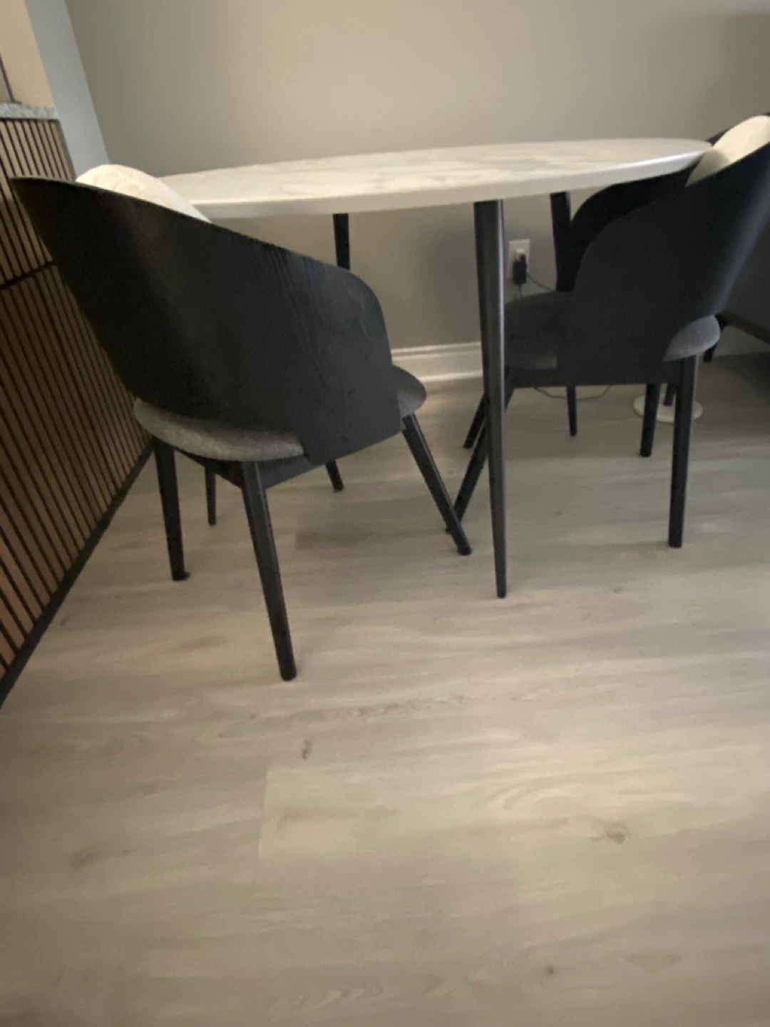 Black Dining Chairs and Marble Table Set - photo 3