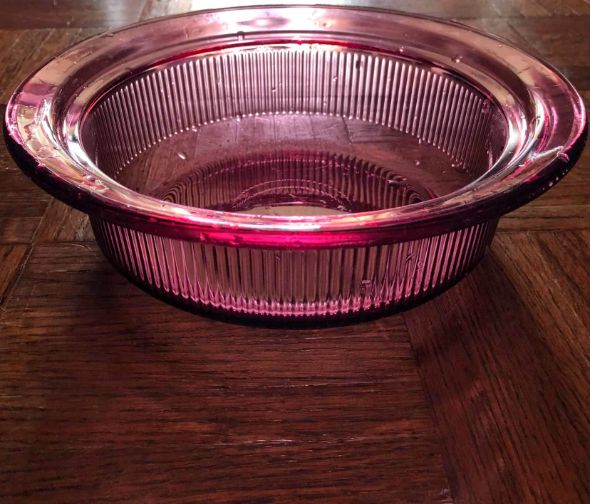 Vintage Purple Glass Casserole Dish with Lid - photo 2
