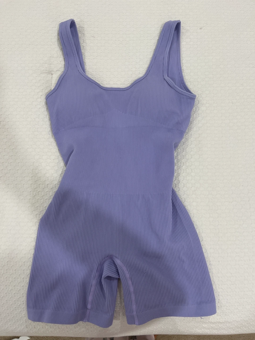 Purple Ribbed Workout Bodysuit - photo 2
