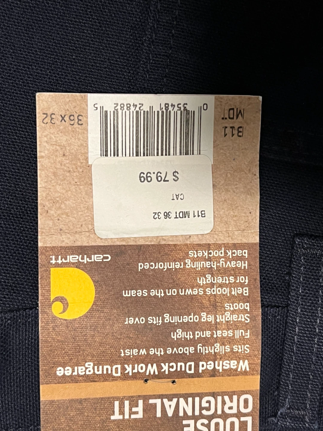 10 Carhartt Men's Loose Original Fit Work Dungaree Pants 36x32 - photo 3