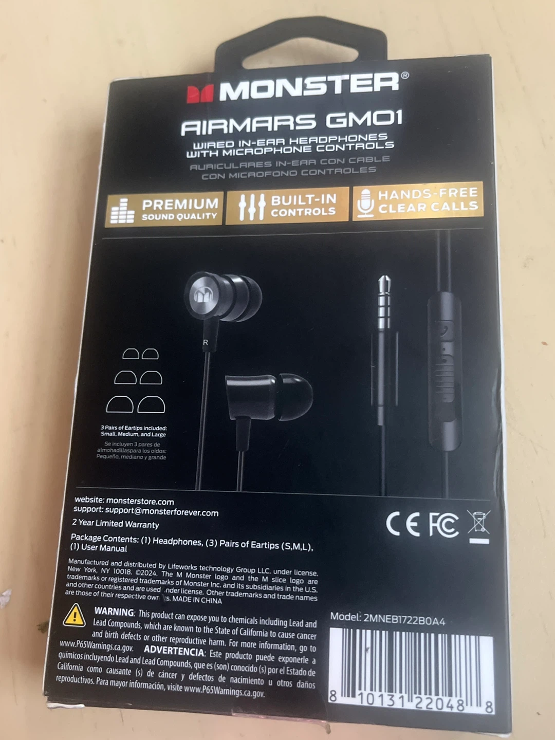 Monster Airmars GMO1 Wired In-Ear Headphones with Microphone