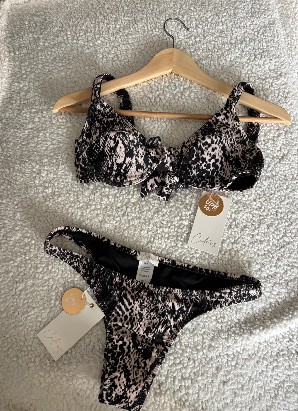 Citrus Black and White Floral Bikini with Adjustable Straps - photo 3