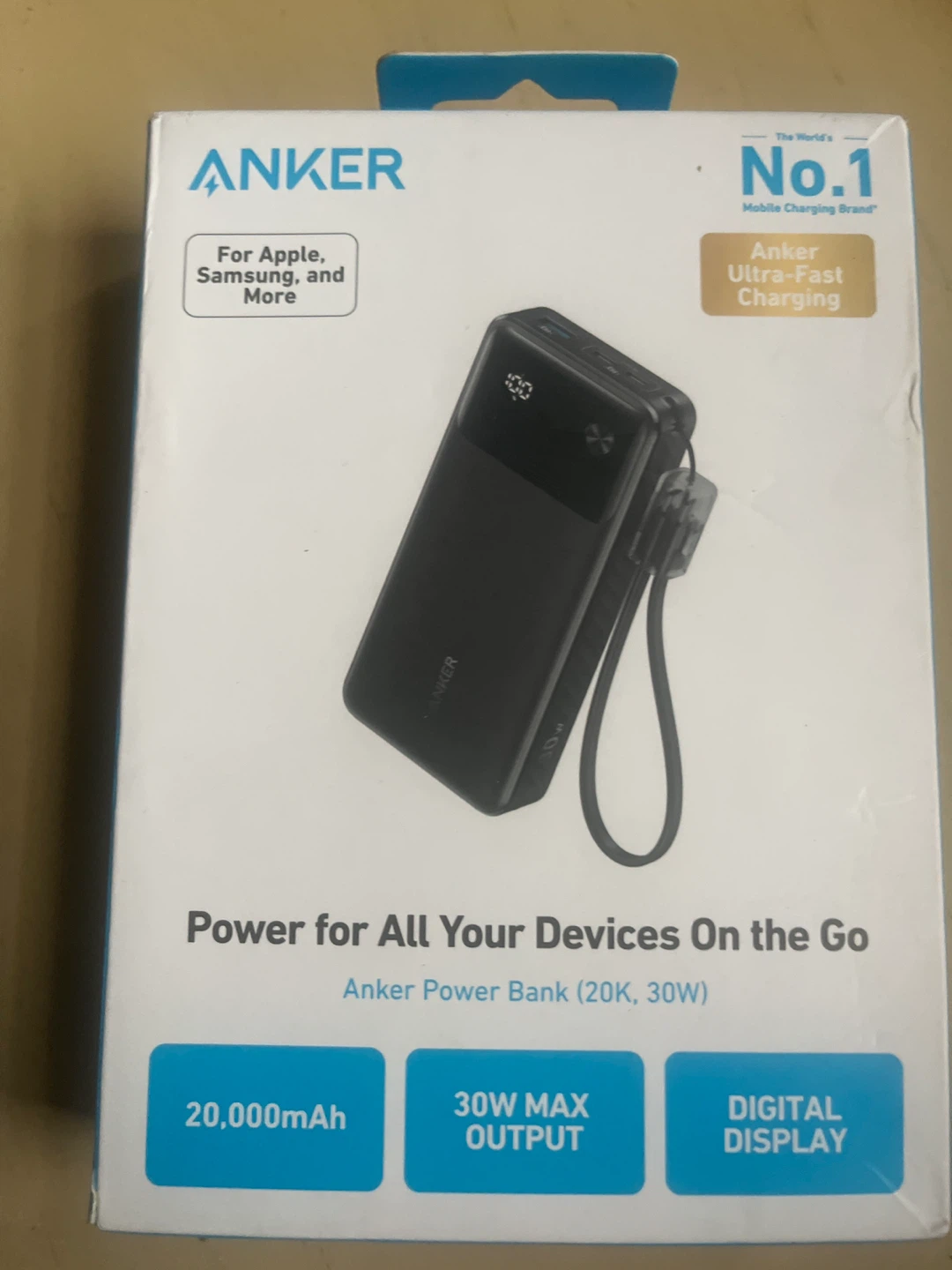 Anker Power Bank 20,000mAh, 30W