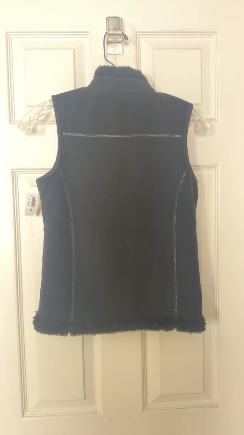 Old Navy Black Faux Fur Lined Vest - photo 2