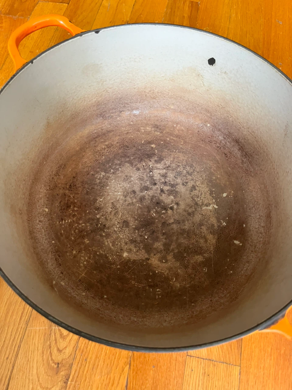 Vintage Le Creuset Orange Cast Iron Dutch Oven - photo 3