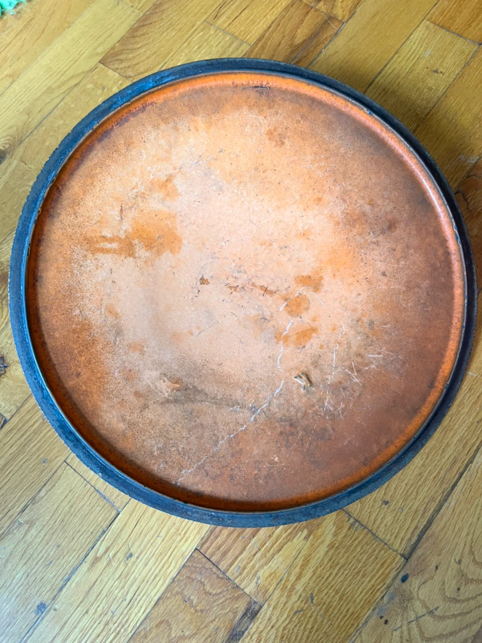 Vintage Le Creuset Orange Cast Iron Dutch Oven - photo 4