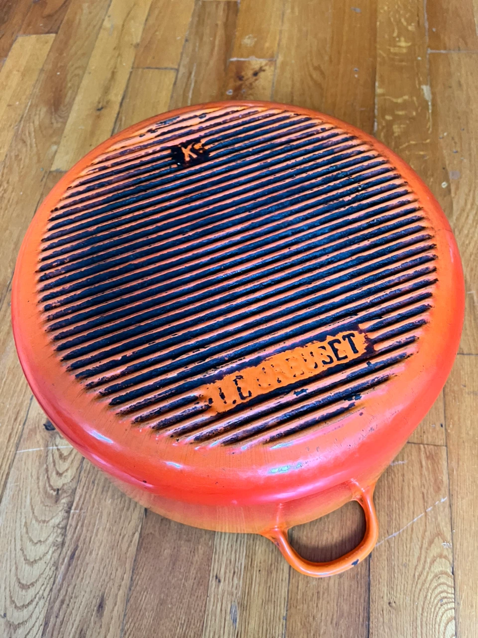Vintage Le Creuset Orange Cast Iron Dutch Oven - photo 5