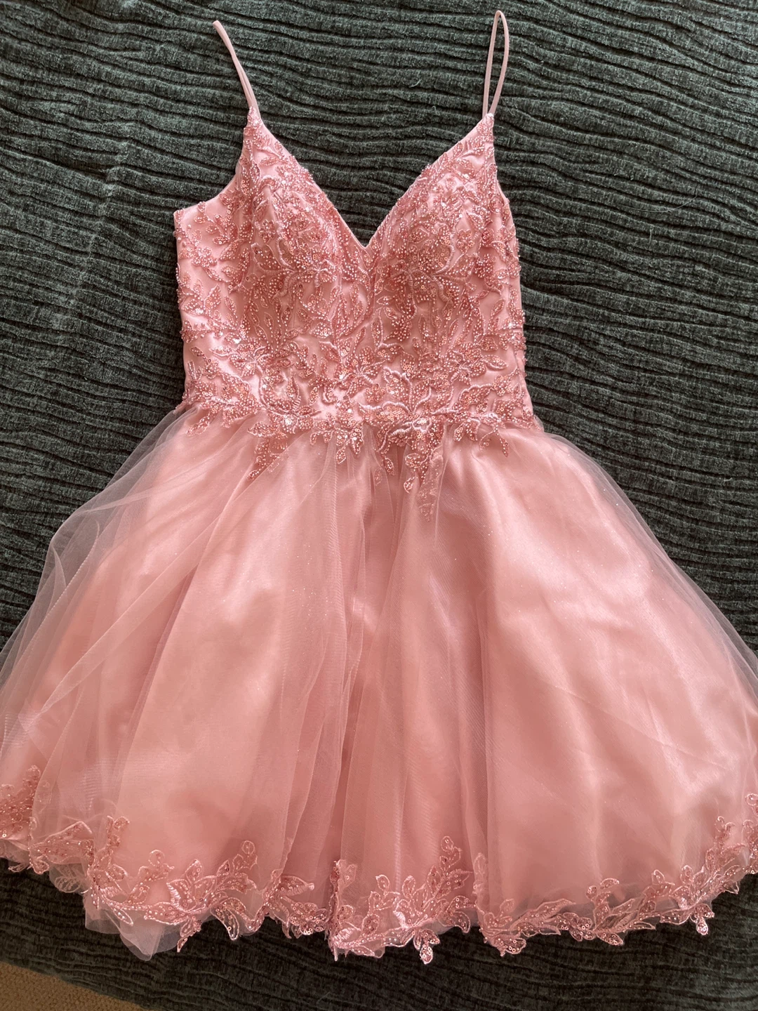 Pink Beaded Tulle Dress