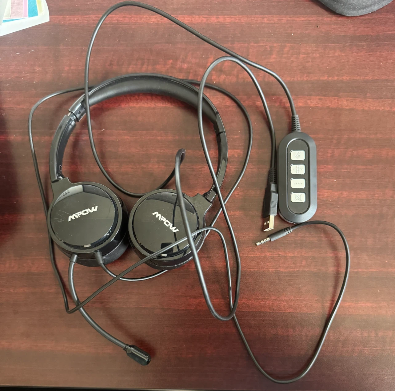 MPOW Black Over-Ear Headphones with In-line Controls