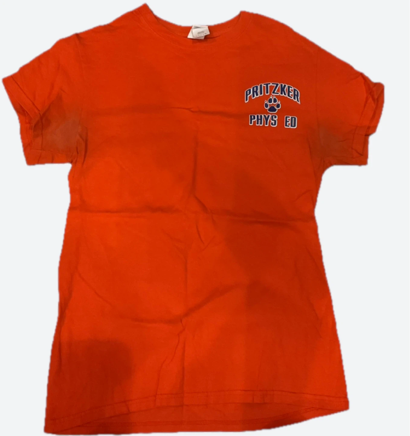 Pritzker College Prep P.E. Shirt – Orange Size S