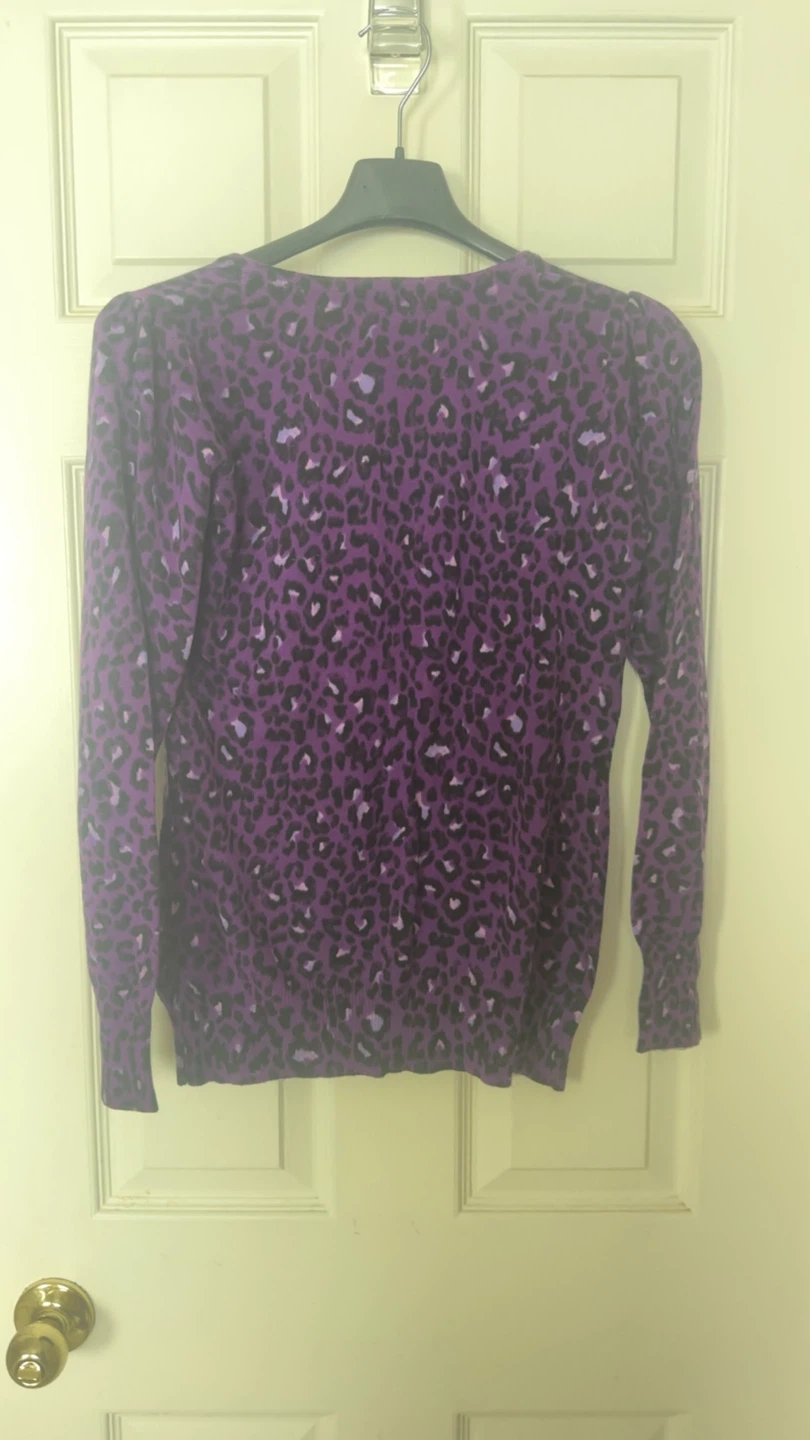 Cherokee Purple Leopard Print Cardigan - photo 2