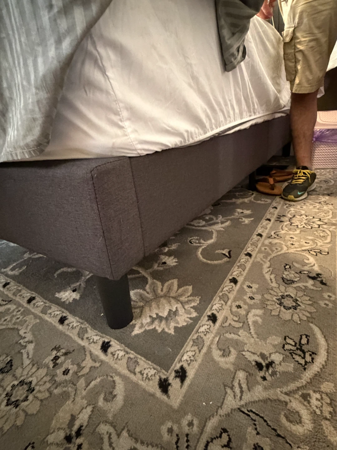 Gray Upholstered Bed Frame with Headboard - photo 2