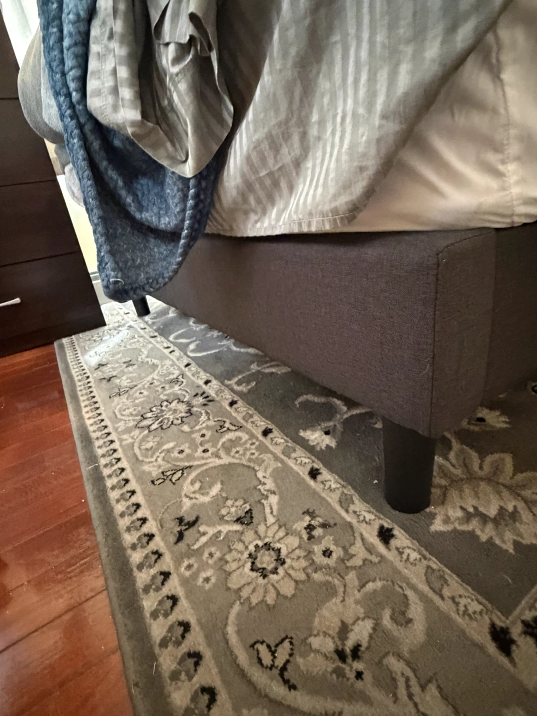 Gray Upholstered Bed Frame with Headboard - photo 4