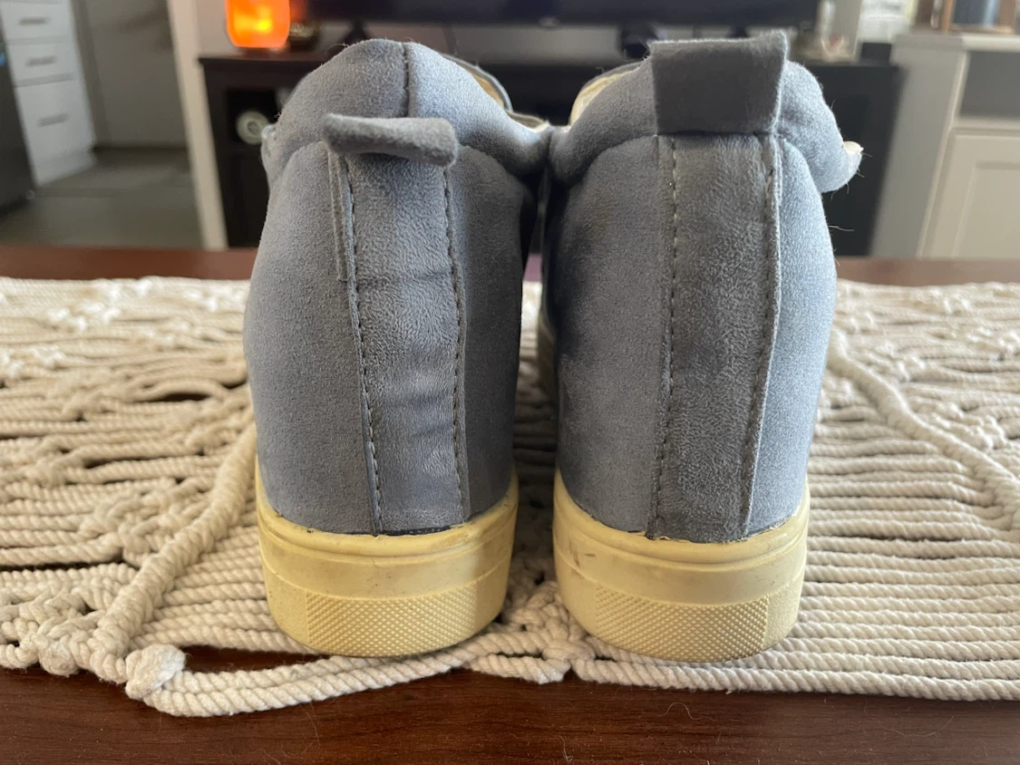OBO! Light Blue Suede Slip-On Wedge Sneakers- Women’s Size 7.5 - photo 5