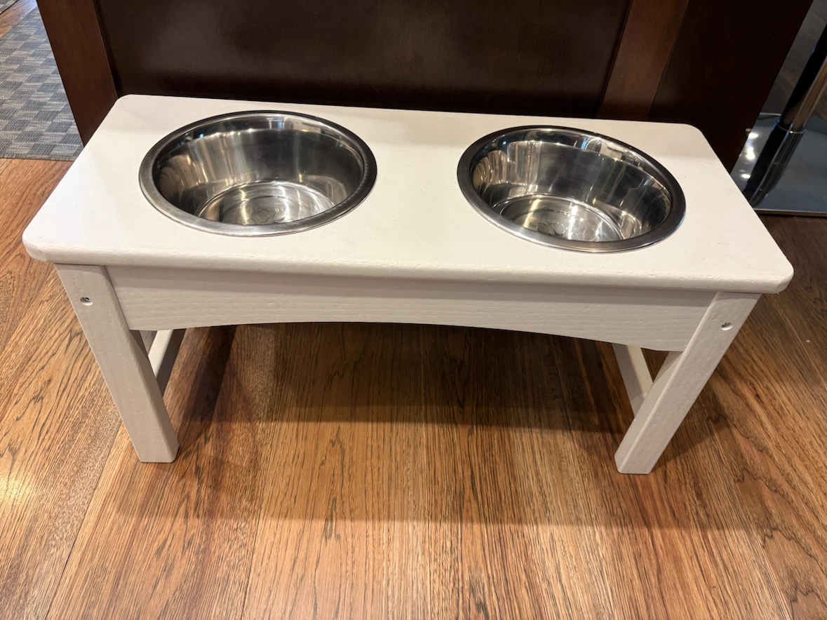 Elevated Dog Bowl Stand with Stainless Steel Bowls