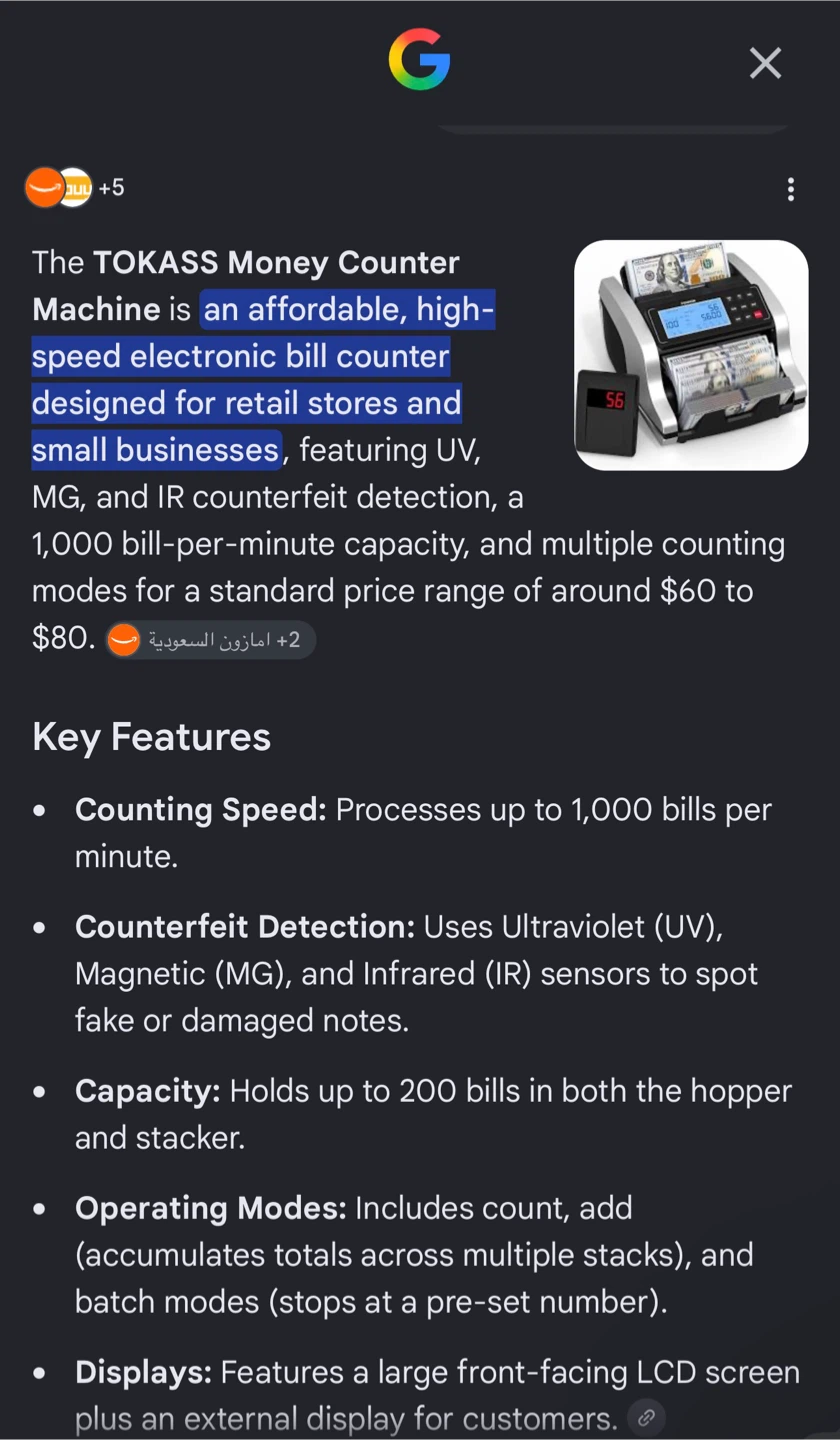 TOKASS Money Counter Machine - photo 3