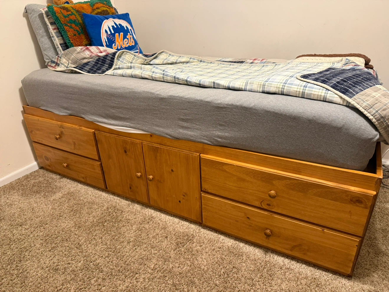 Twin XL Storage Bed Frame with Drawers and Cabinets - photo 2